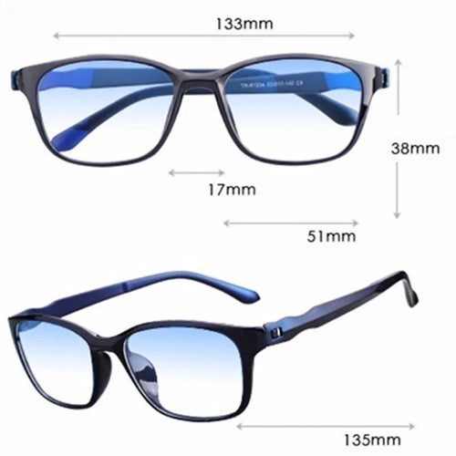 Gafas de lectura antirayos azules – Unisex, montura rectangular | +0 a +4.0