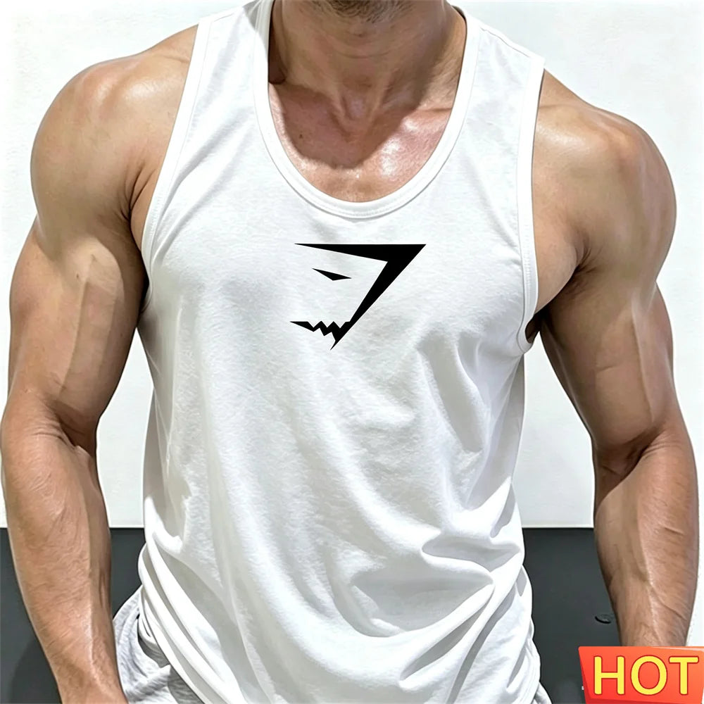 Men's Printed Gym Vest – Quick-Dry Sleeveless Sports Tank Top
