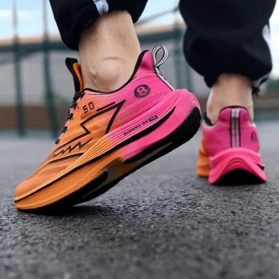 Men's Carbon Plate Running Shoes | Soft Cushion Anti-Slip Unisex Sneakers
