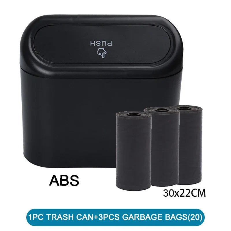 Bote de Basura para Coche con Tapa – Mini Cubo Antifugas con Bolsas de Basura