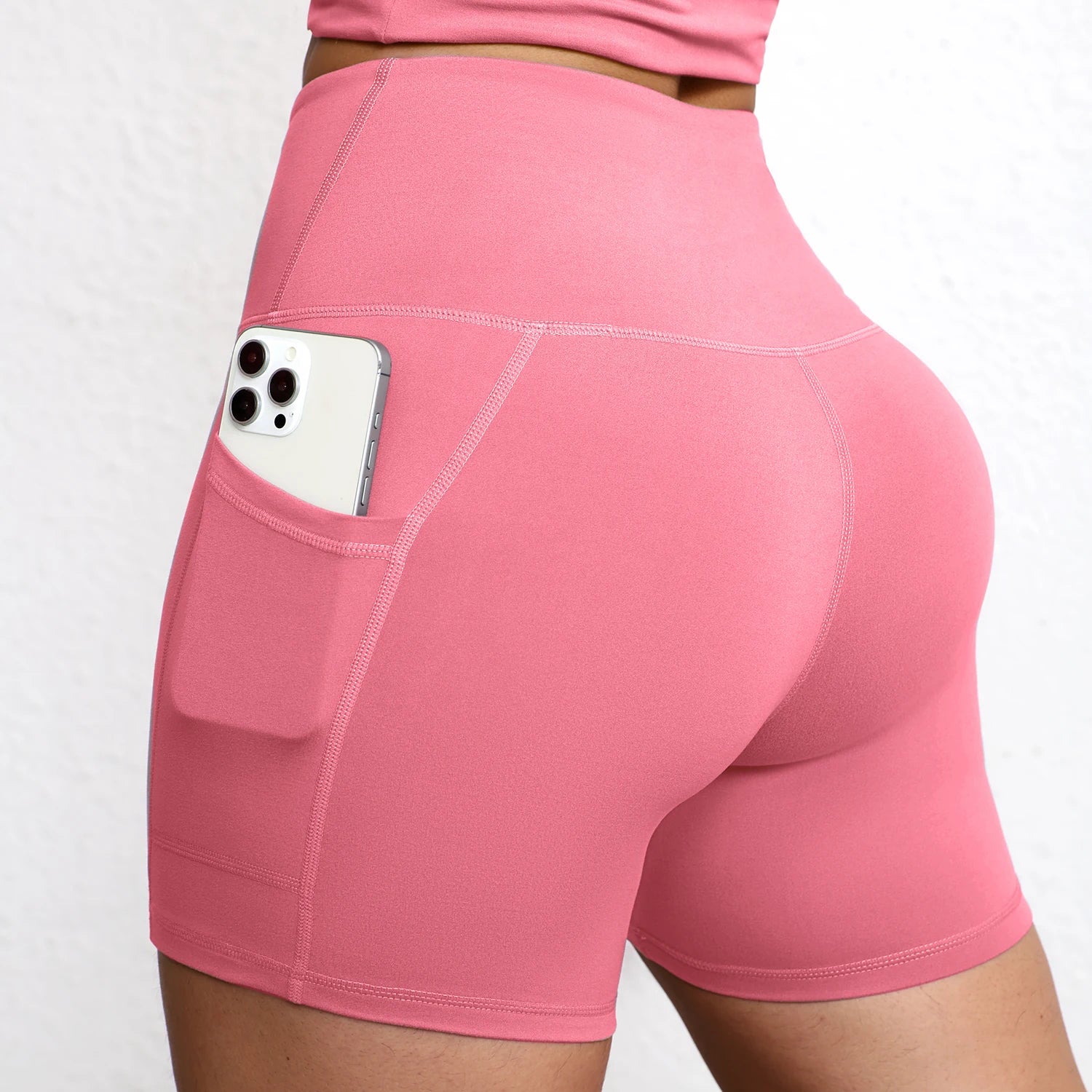 Women's High-Waist Yoga Shorts with Pockets | Quick-Dry Gym Workout Shorts S-XL