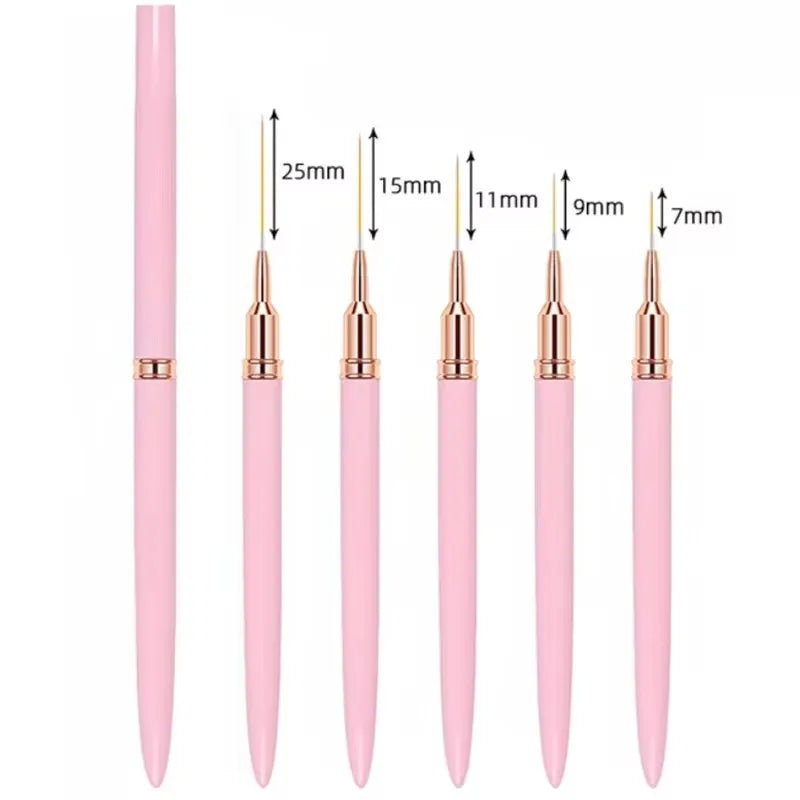 Nail Art Liner Brush Set – 5 Pieces