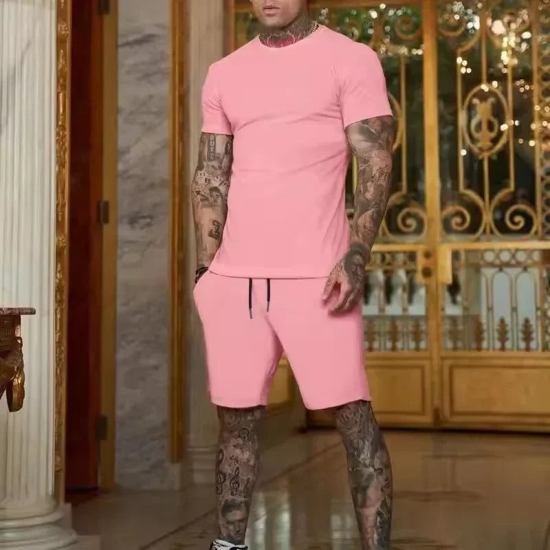 Conjunto de camiseta y pantalón corto deportivo para hombre