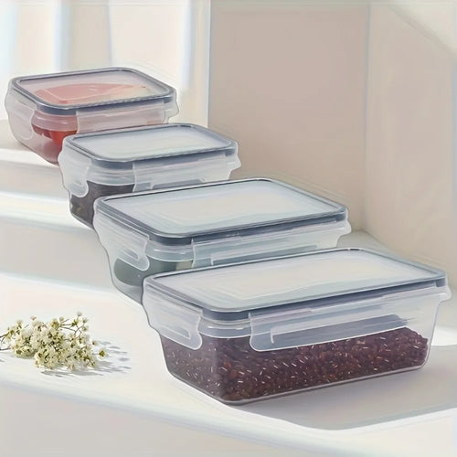 Contenedores herméticos para alimentos sin BPA, 8 unidades, con tapas de cierre - Almacenamiento de plástico PP apto para microondas/congelador para alimentos secos/frutas/verduras