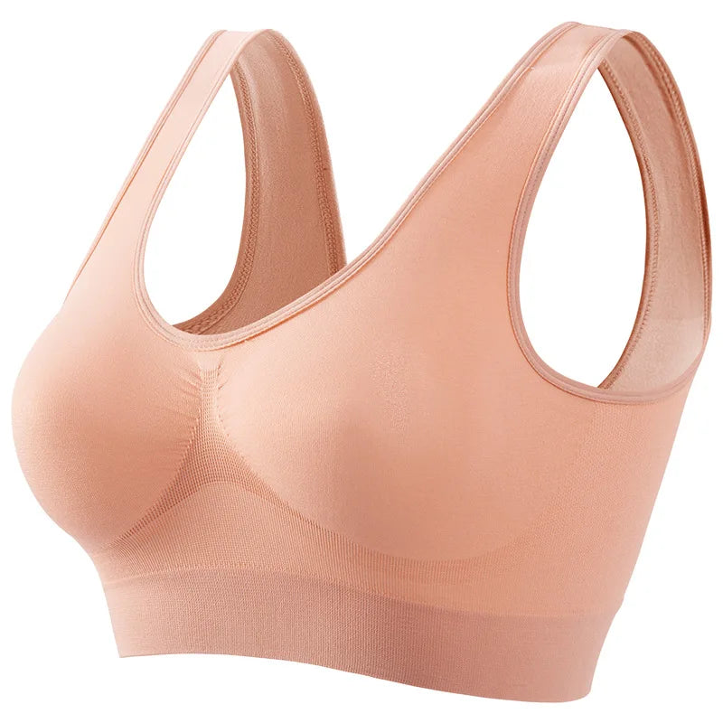 Sujetador Push-Up Sin Costuras para Mujer, Bralette Deportivo sin Aros, Top Corto, Lencería Sexy Lisa, Sin Relleno, Transpirable, Tallas Grandes, Sujetador Tipo Top S-5XL