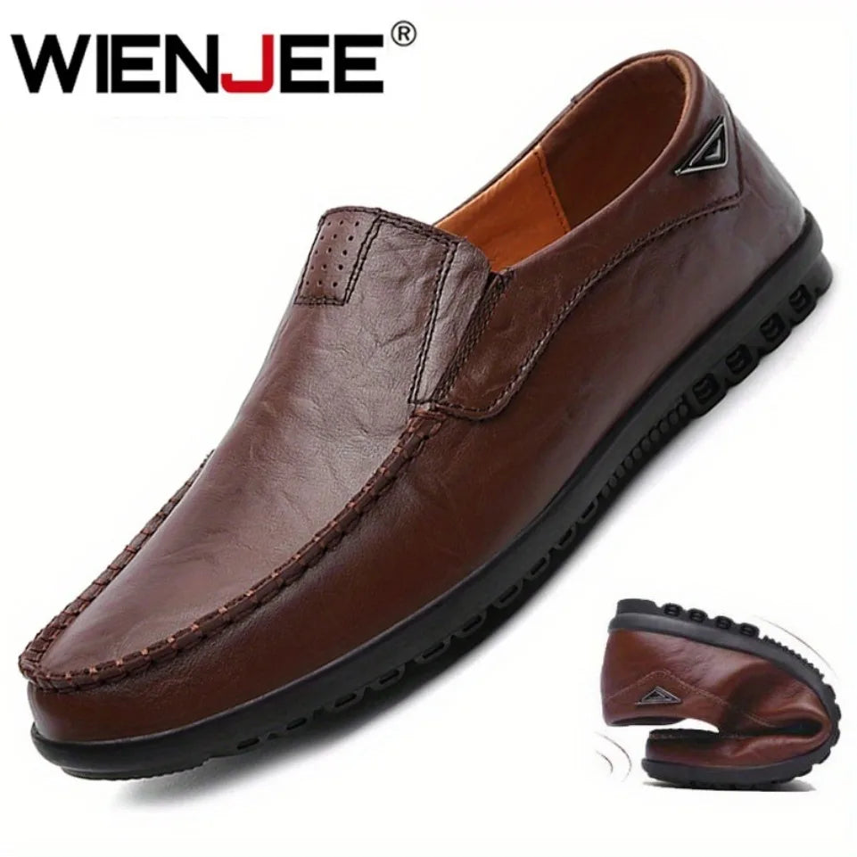 Men's Genuine Leather Loafers | Slip-On Moccasin Driving Shoes