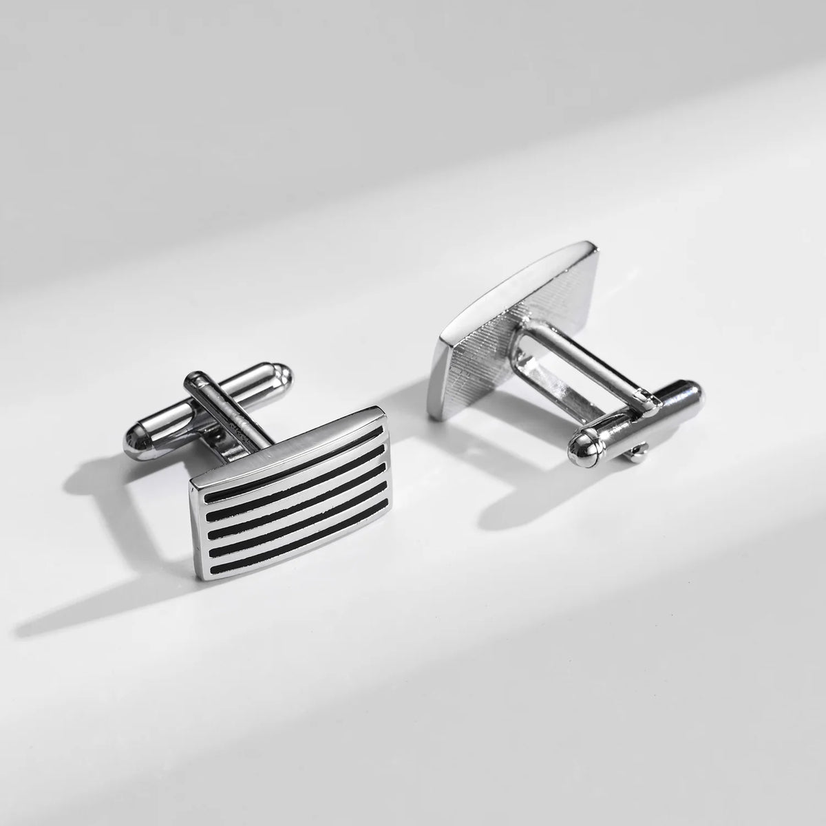 Square Cufflinks & Tie Clip Set | Unisex Dress Shirt Accessories