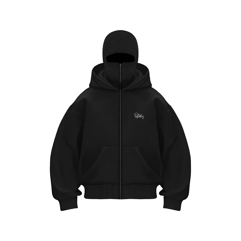 Printed Fleece Zip-Up Hoodie