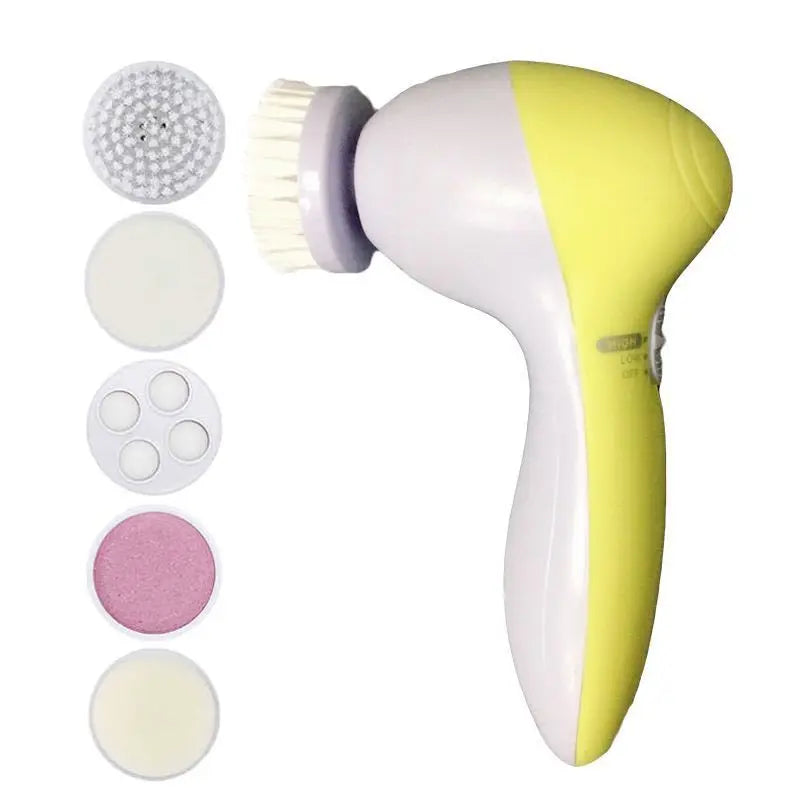 5-in-1 Electric Facial Cleansing Brush – Face Scrubber, Massager & Blackhead Remover