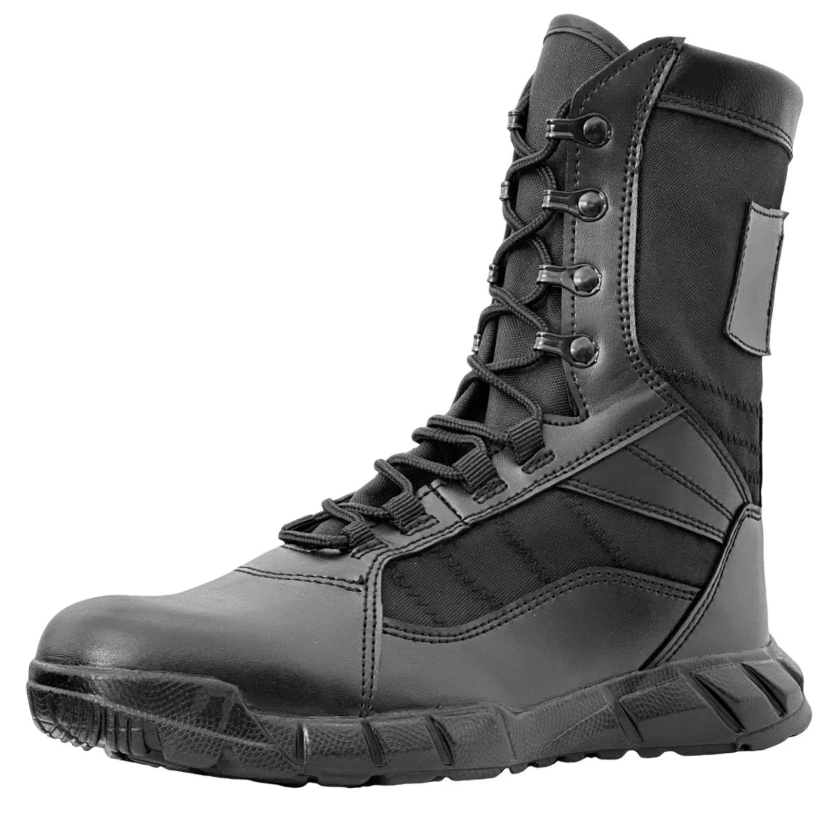Botas tácticas ligeras de cuero para hombre, botas de combate, anticolisión, entrenamiento, con cordones, impermeables, para senderismo al aire libre, transpirables