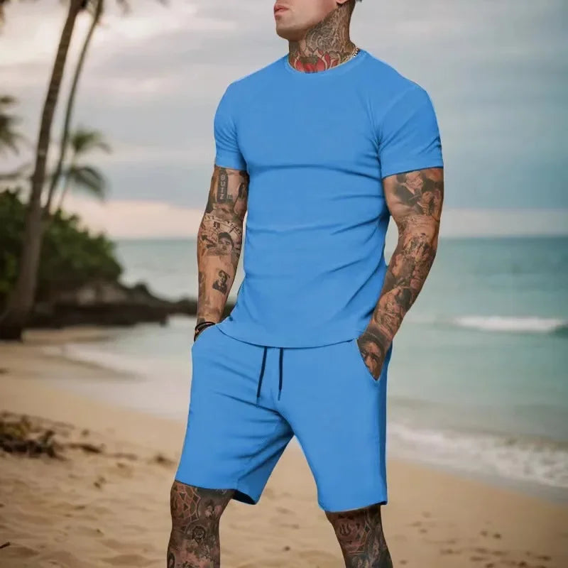 Conjunto de camiseta y pantalón corto deportivo para hombre
