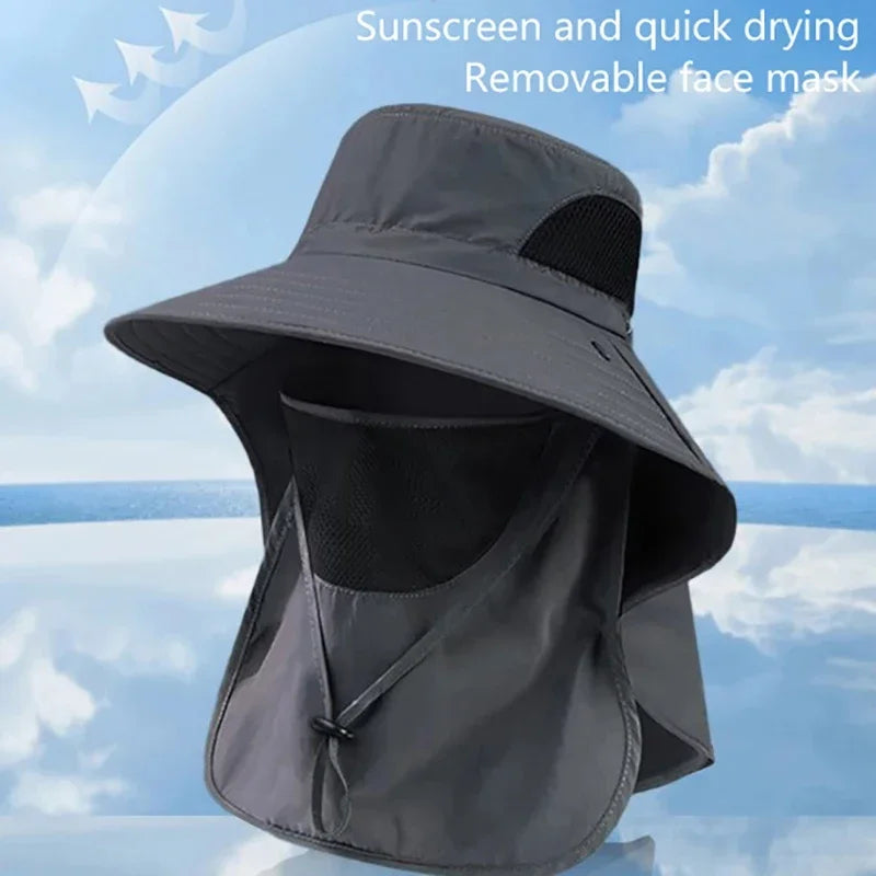 Wide Brim Outdoor Sun Hat Breathable Full Face Sun Shield Cap Anti Uv Fishing Travel Sports Sunshade Hat For Daily Outdoor Use