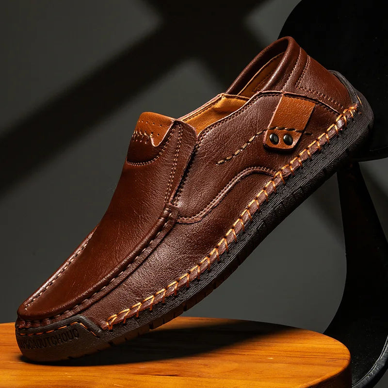 Mocasines de cuero artesanales para hombre | Zapatos casuales sin cordones