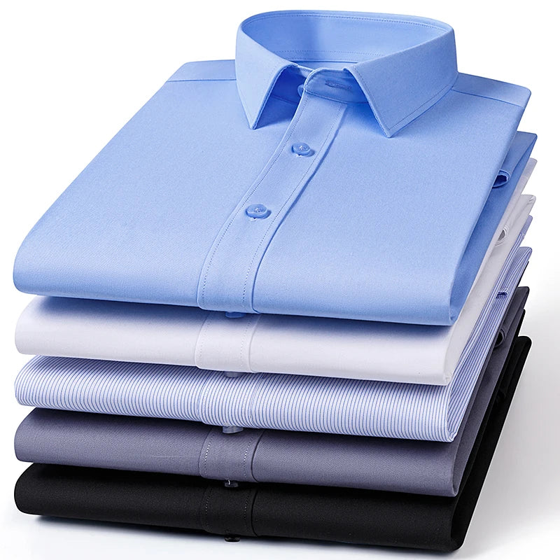 Men's Bamboo Fiber Dress Shirt — Wrinkle-Free, Slim Fit