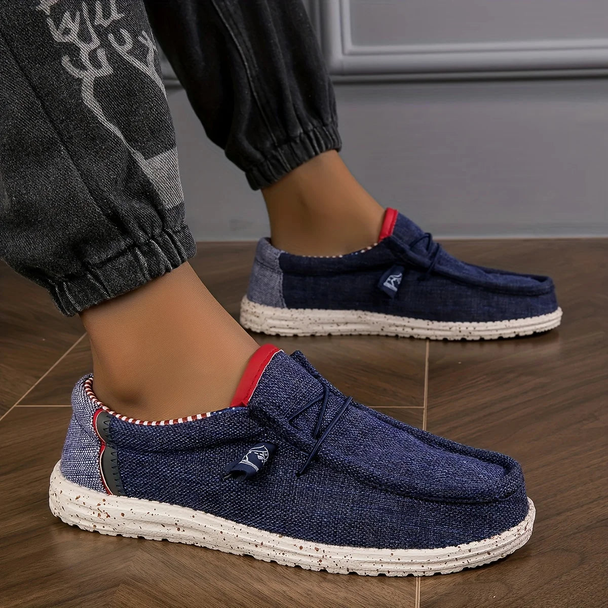 Mocasines sin cordones de lona para hombre | Zapatos informales ligeros y transpirables