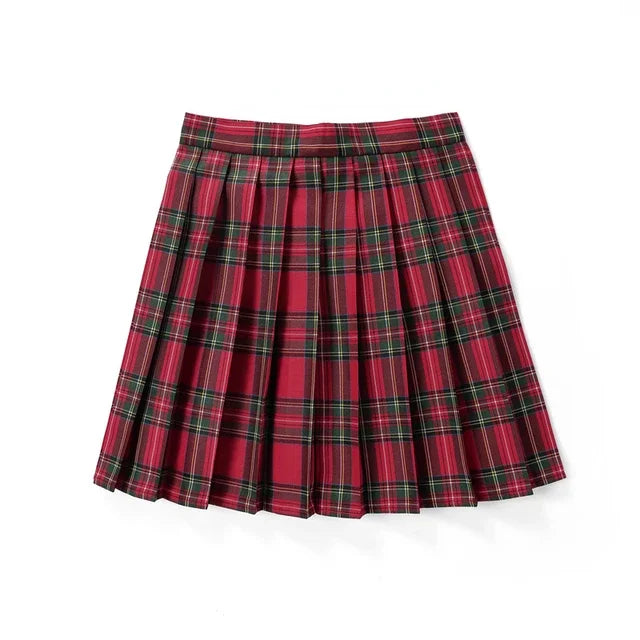 Plaid Pleated Mini Skirt
