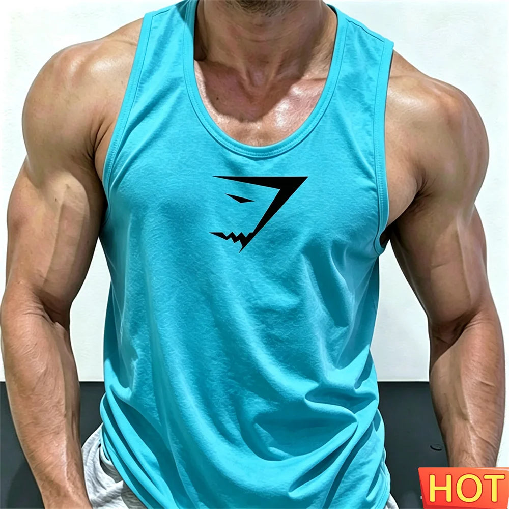 Men's Printed Gym Vest – Quick-Dry Sleeveless Sports Tank Top