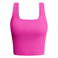 Women's Square Neck Ribbed Tank Top | Elastic Sleeveless Crop Camisole S-L