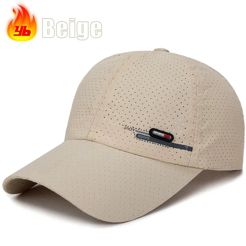 Summer new breathable perforated quick-drying hat for men fishing sun protection baseball cap cycling travel Sun Hat