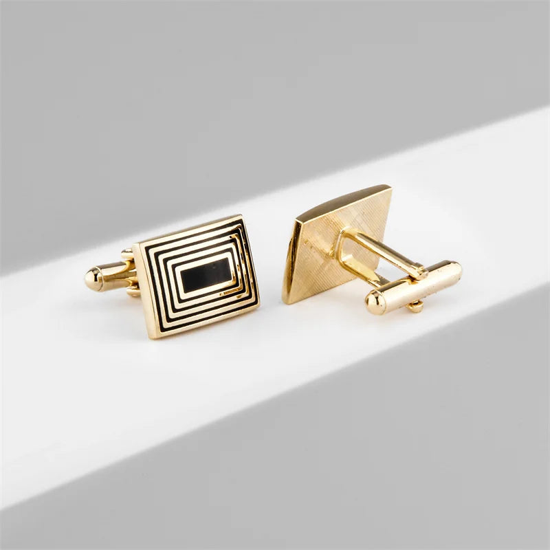 Square Cufflinks & Tie Clip Set | Unisex Dress Shirt Accessories