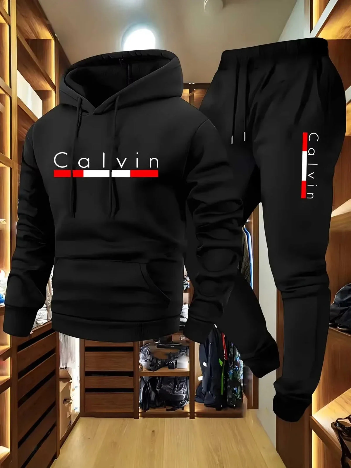 Printed Fleece Hoodie & Jogger Set