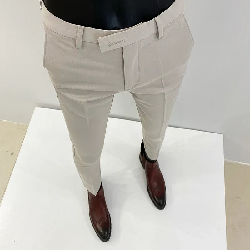 Men's Slim Fit Suit Trousers — Stretch Dress Pants for Business & Formal Wear