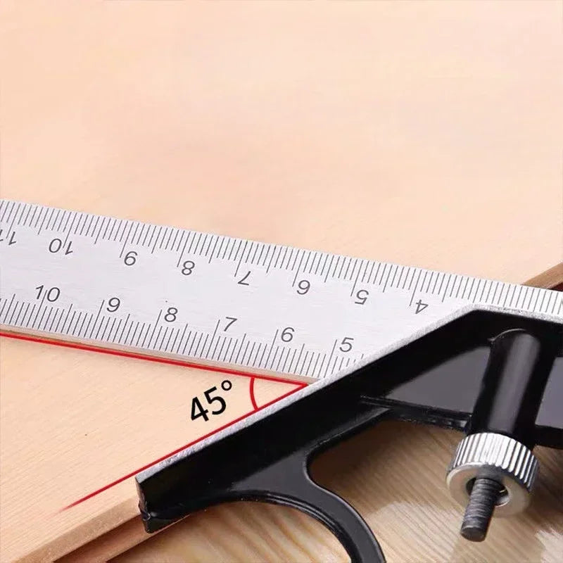 Combination Square & Angle Measuring Tool Set — Stainless Steel, 12" / 300mm