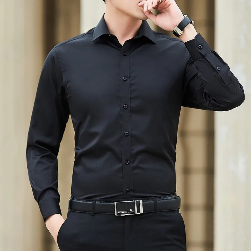 Camisa de vestir slim fit de tallas grandes para hombre