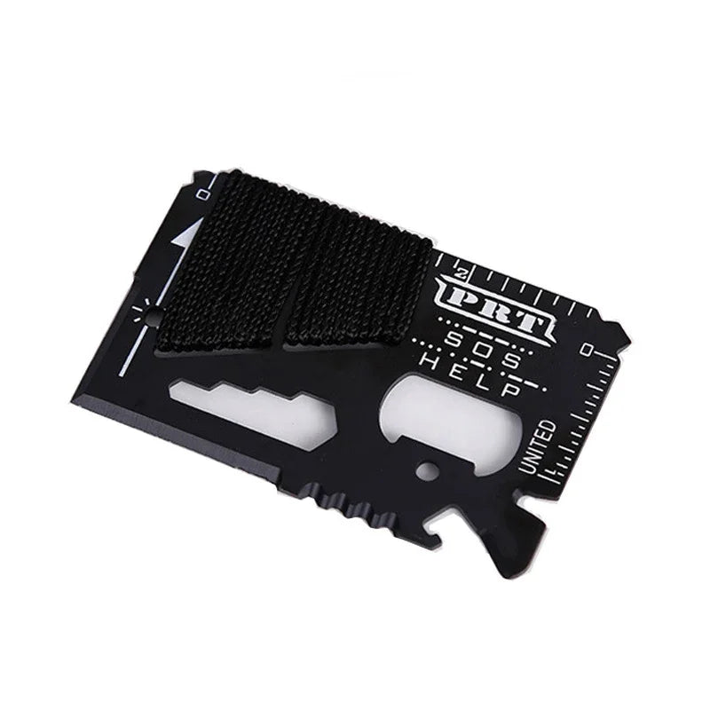 14-in-1 EDC Multi-Tool Card – Stainless Steel Wallet Tool for Camping, Hiking & Survival