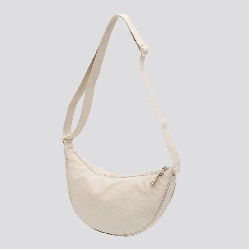 Nylon Padded Crossbody Shoulder Bag — Lightweight Travel Messenger Bag for Women