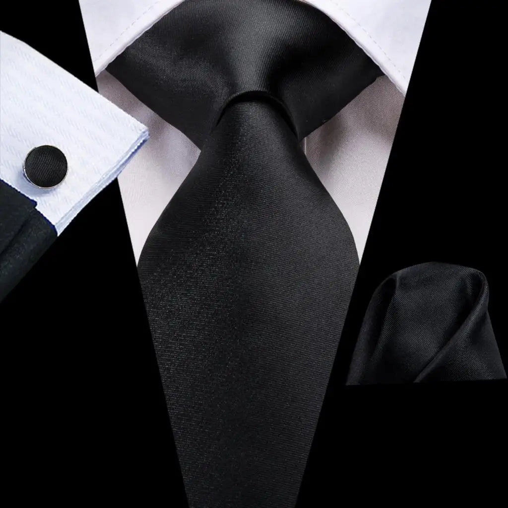 Floral Necktie Set for Men — Tie, Pocket Square & Cufflinks