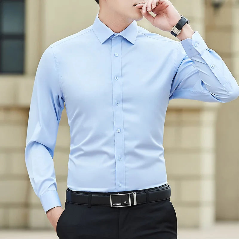 Camisa de vestir slim fit de tallas grandes para hombre