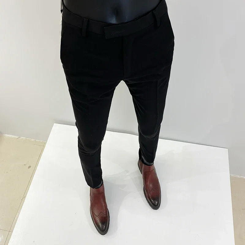 Men's Slim Fit Suit Trousers — Stretch Dress Pants for Business & Formal Wear