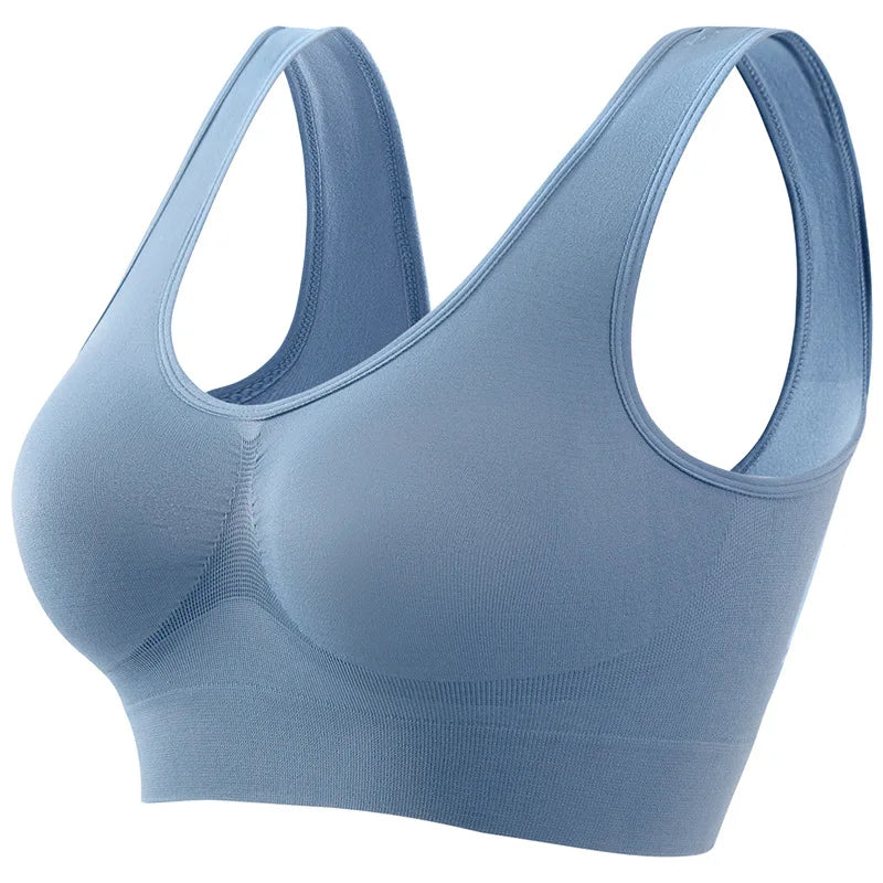 Sujetador Push-Up Sin Costuras para Mujer, Bralette Deportivo sin Aros, Top Corto, Lencería Sexy Lisa, Sin Relleno, Transpirable, Tallas Grandes, Sujetador Tipo Top S-5XL