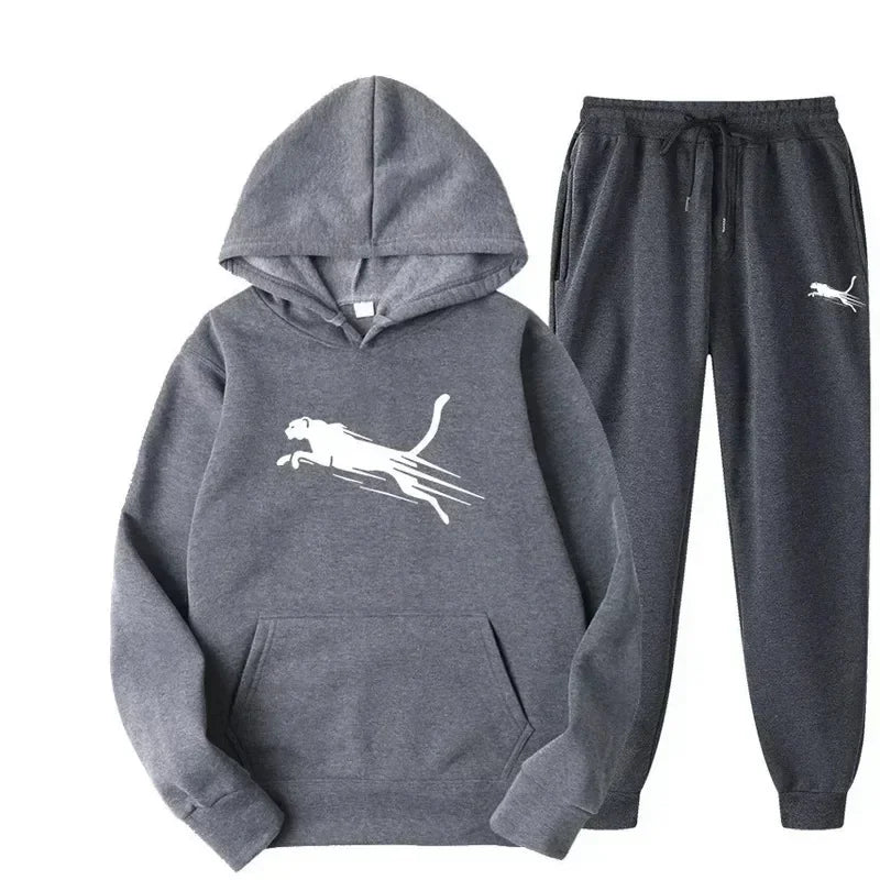 Printed Hoodie & Drawstring Pants Set