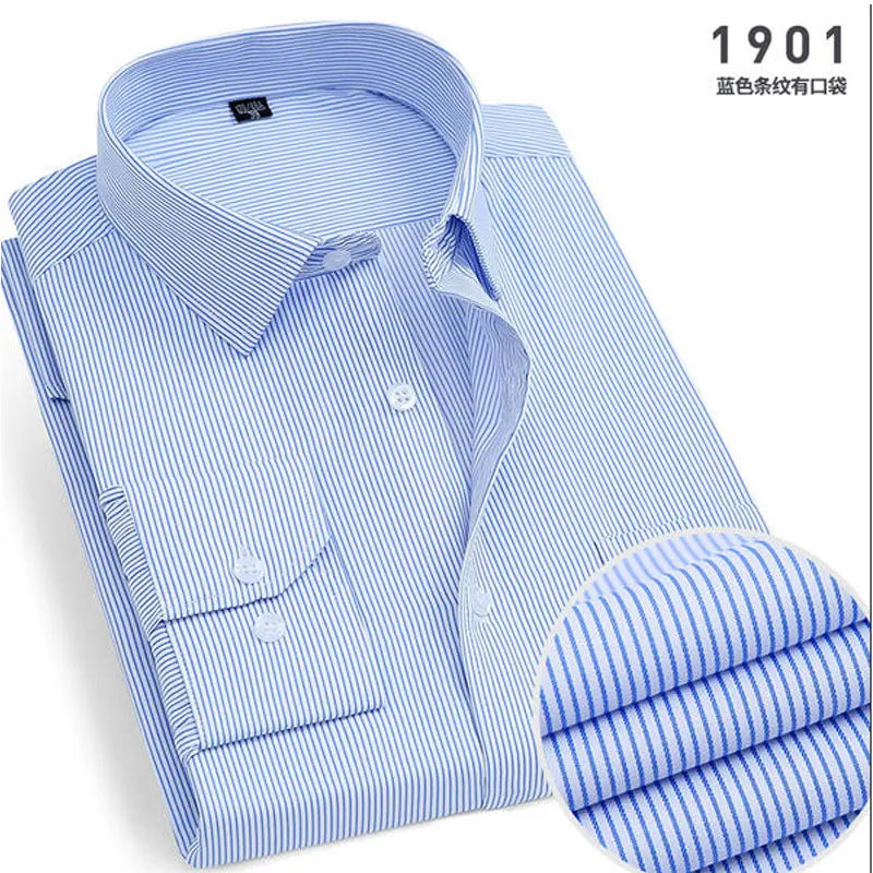 Camisa de manga larga a rayas ajustada para hombre