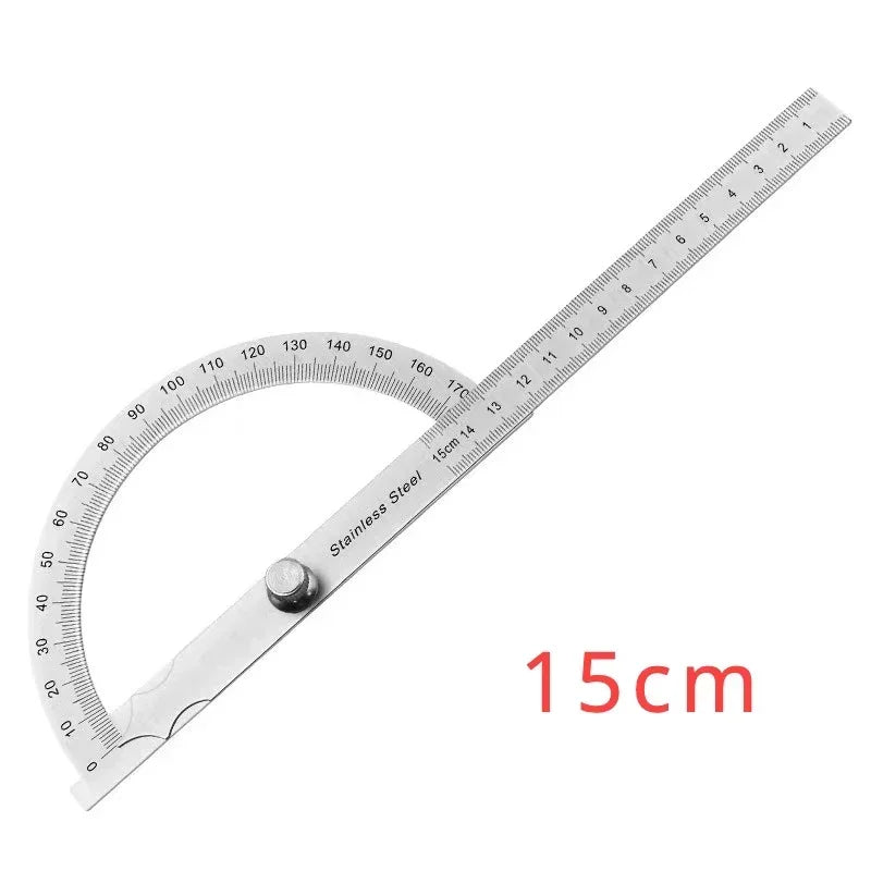 Stainless Steel Protractor & Angle Finder — Multi-Angle Measuring Ruler