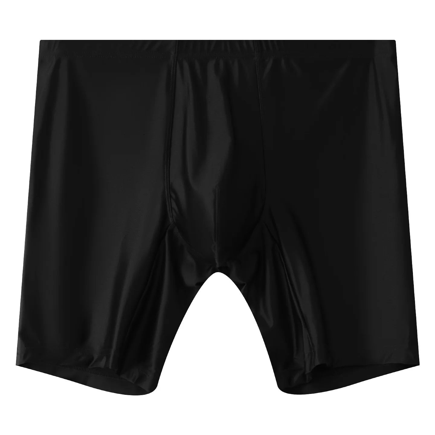 Bóxers largos de seda helada para hombre - Ropa interior de tiro medio ajustada