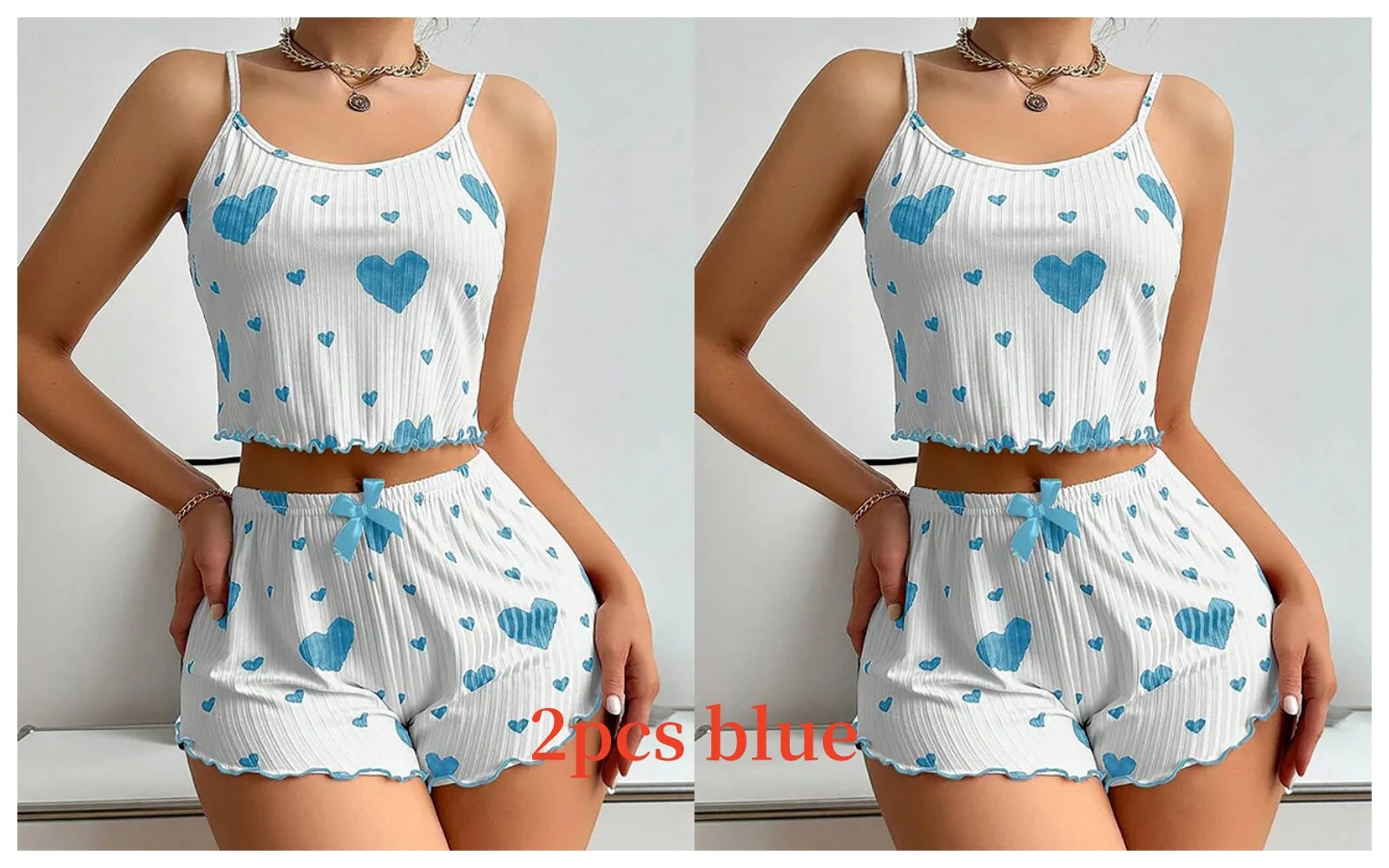 Women's 2-Piece Pajama Set – Tank Top & Shorts | Soft, Stretchy Sleepwear