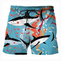 3D Printed Animal Board Shorts – Flamingo, Shark & Owl Hawaiian Swim Trunks