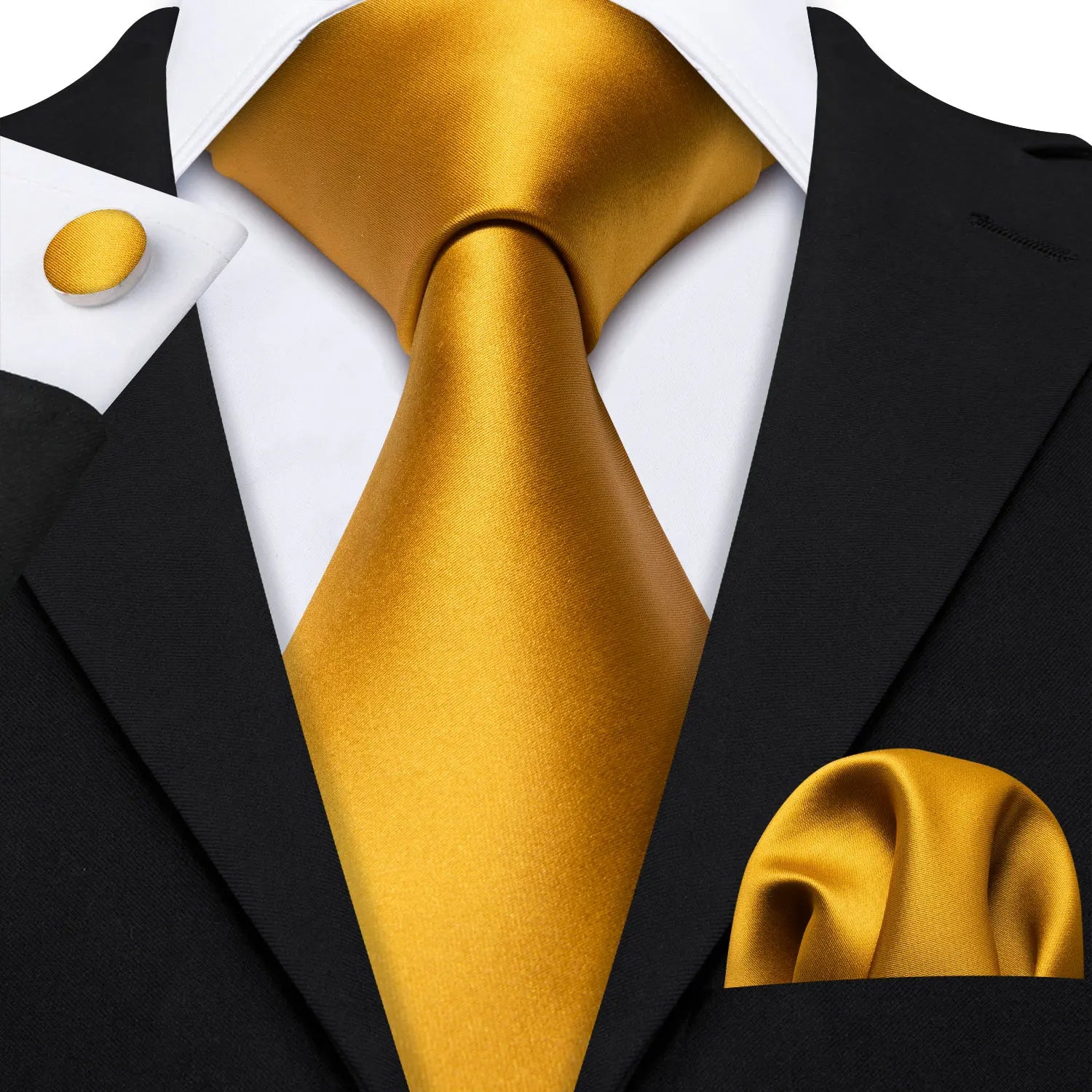 Jacquard Necktie, Pocket Square & Cufflinks Set – Unisex Gift
