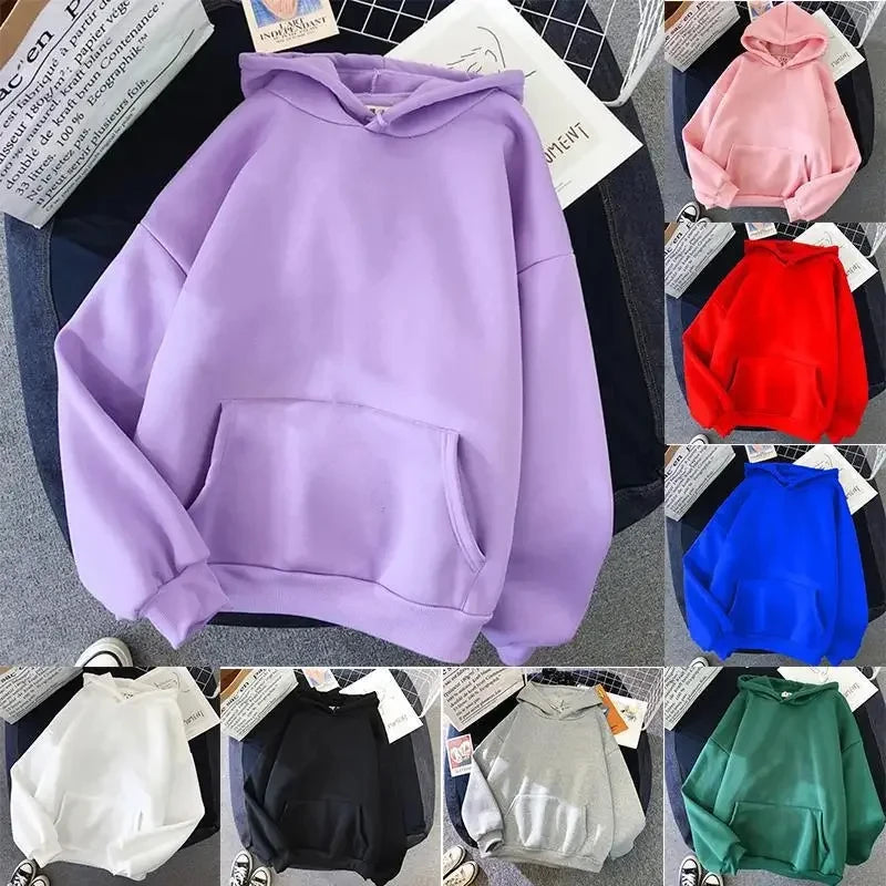 Classic Solid Pullover Hoodie – 6 Colors