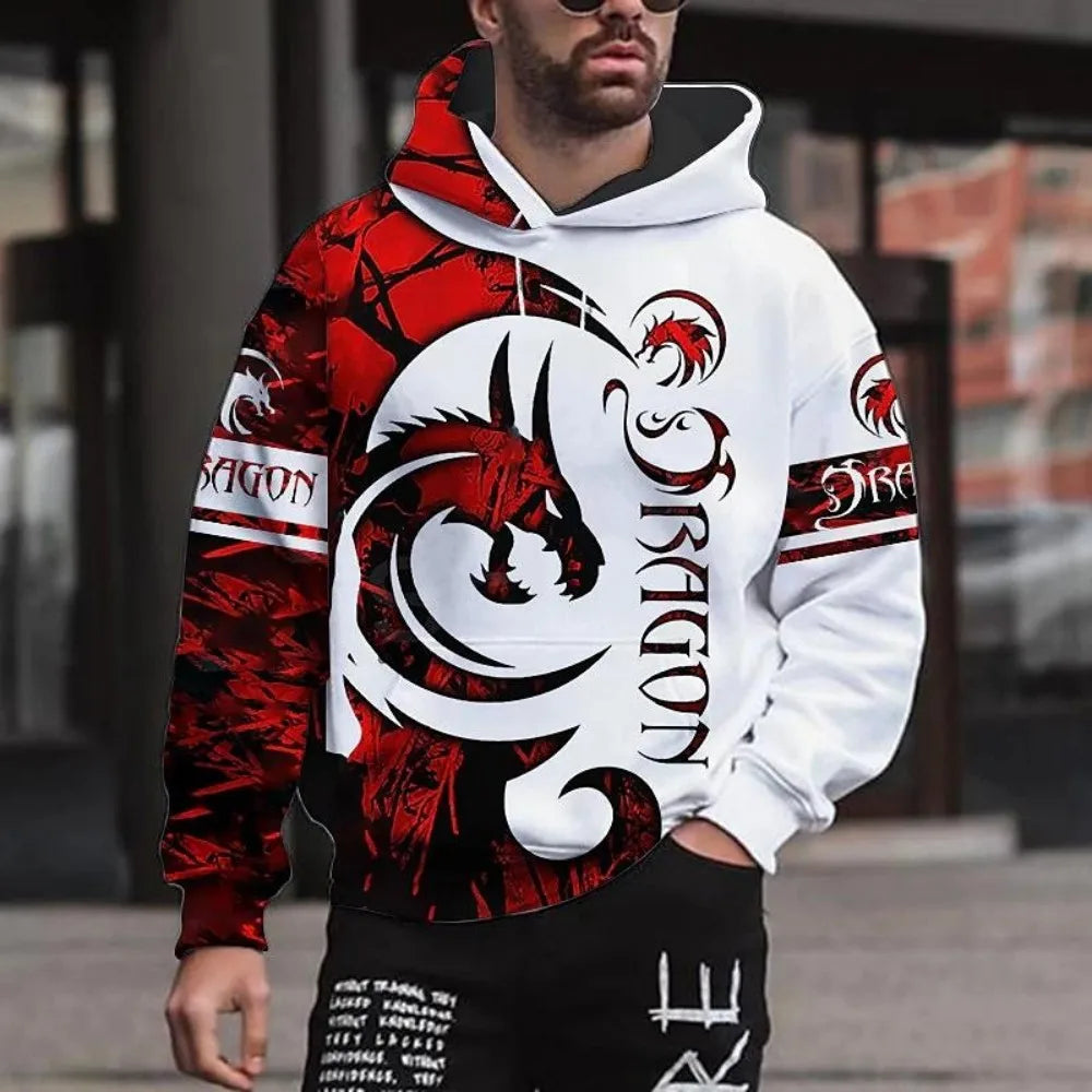 Animal Print Heavyweight Hoodie – Unisex Urban Streetwear Sweatshirt
