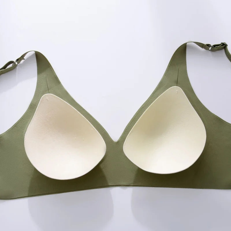 2-Pack Seamless Wireless Bras for Women | Deep V Push-Up Bralette | Soft Padded Convertible Straps S-2XL