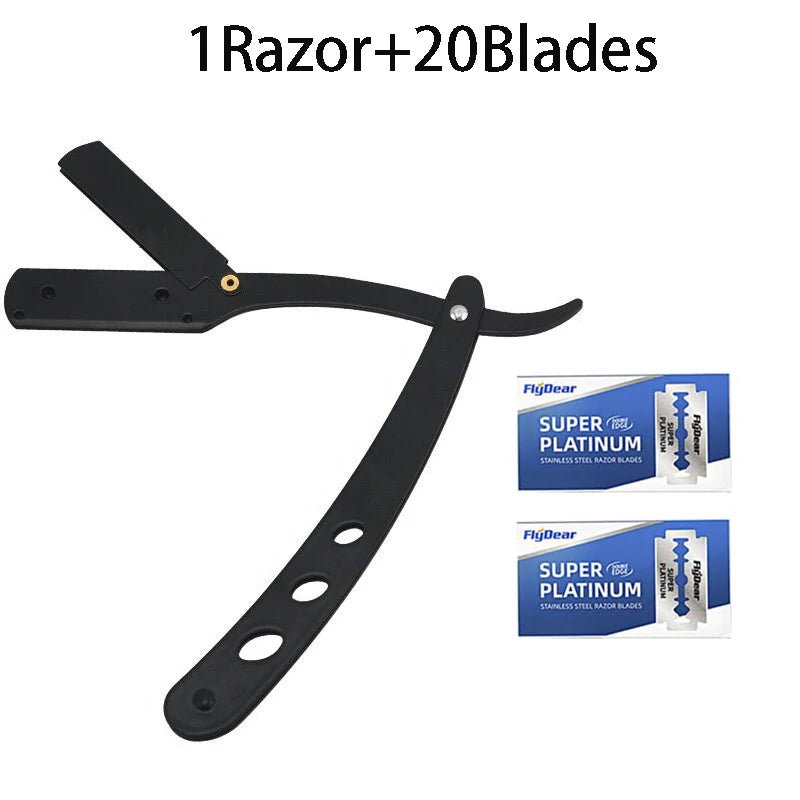 Classic Folding Straight Razor – Stainless Steel Shaving Set