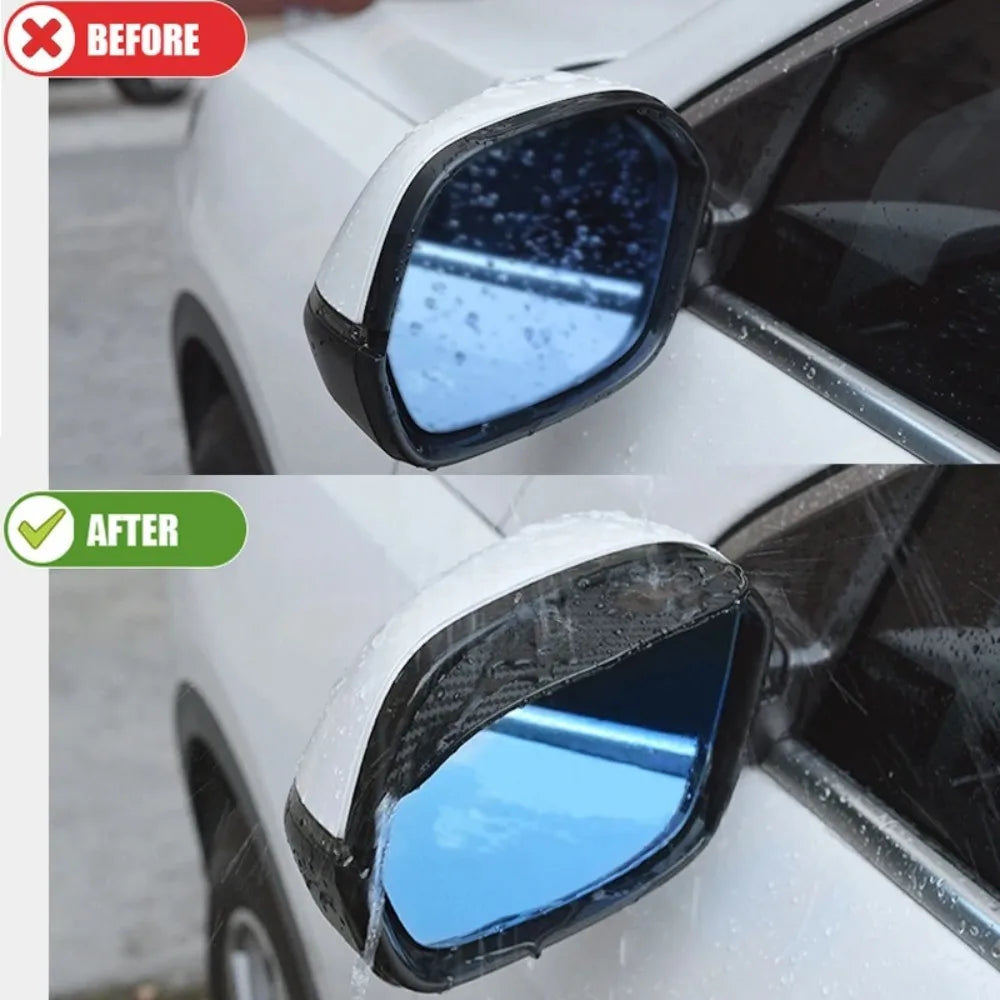 Visera Parasol Impermeable para Retrovisor de Coche – Tapa de Fibra de Carbono | 2 o 4 Piezas