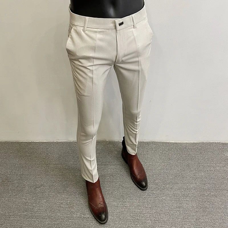 Men's Slim Fit Suit Trousers — Stretch Dress Pants for Business & Formal Wear