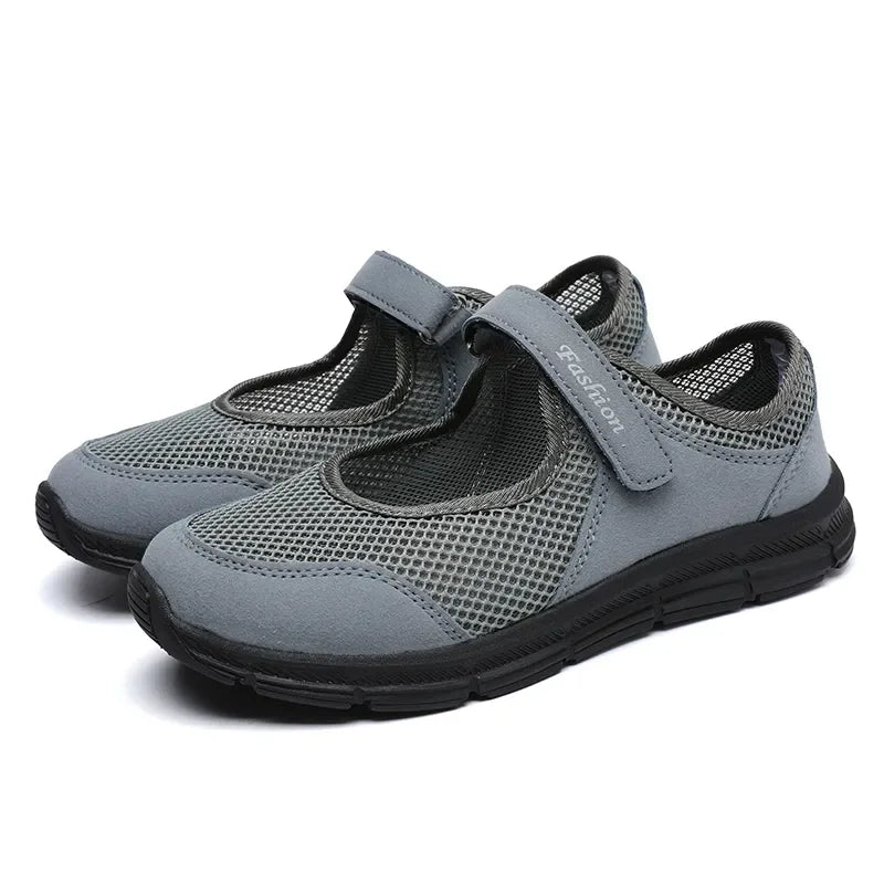 Zapatillas de malla transpirables para mujer – Zapatos vulcanizados ligeros para caminar y trabajar