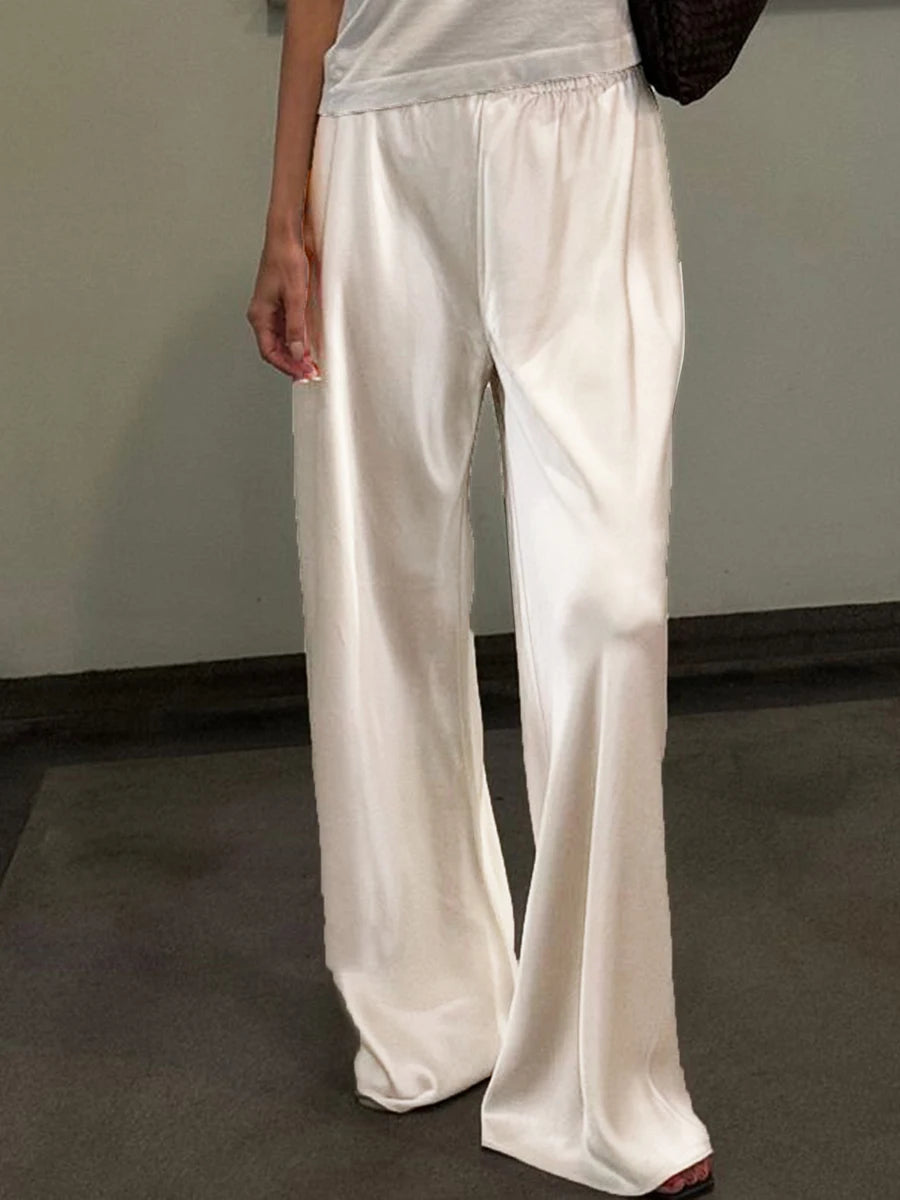 Women's Satin Wide Leg Pants