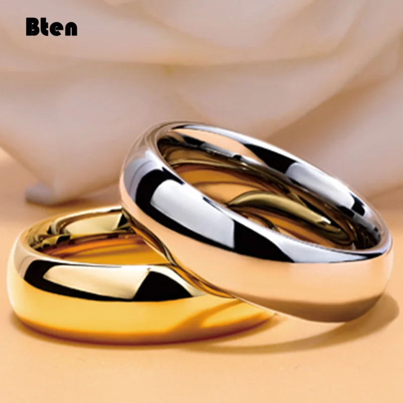 Classic Smooth Polished Ring | 4mm, 6mm & 8mm | Wedding Band for Women & Men | Black, Gold, Silver